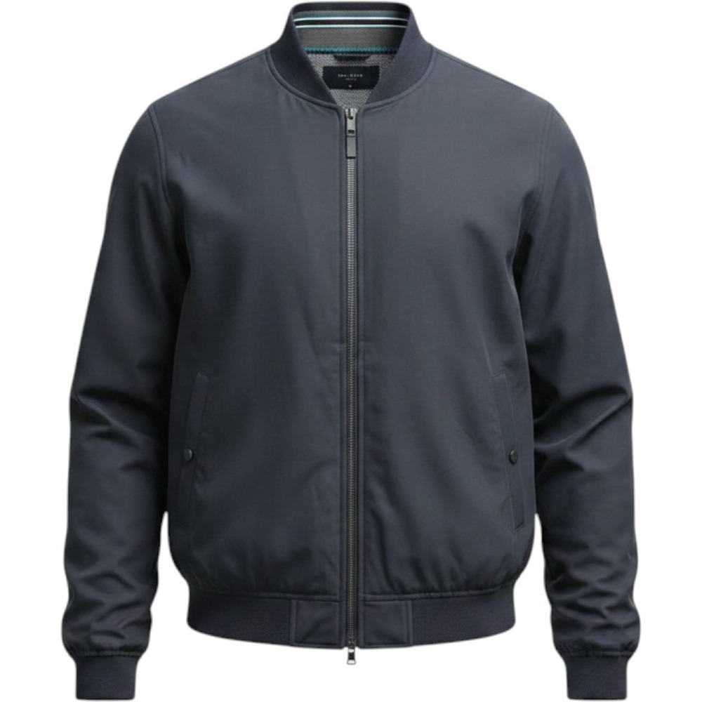 Ted Baker London Mens Navy Blue Hybrid Full Zip Bomber Jacket Size 6 XL